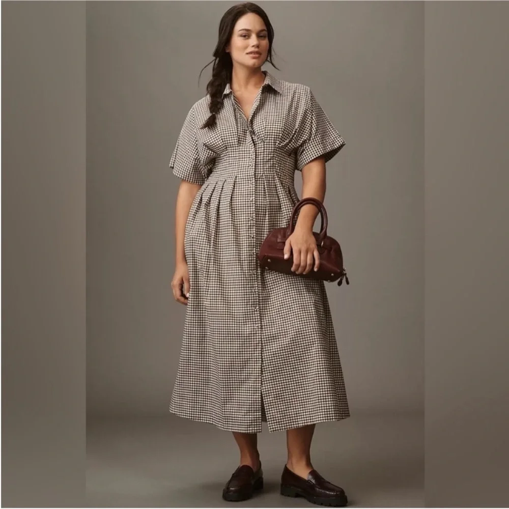 Anthropologie The Tobie Studded Shirt Dress by Exquise - Picture 5 of 12